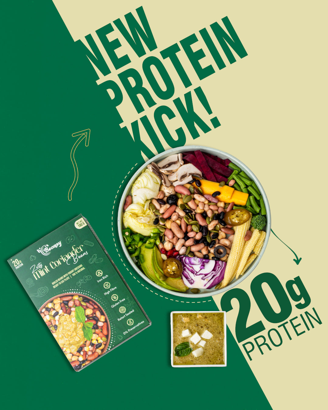 Zesty Mint Coriander Beans | Ready-to-Eat Protein | Australia