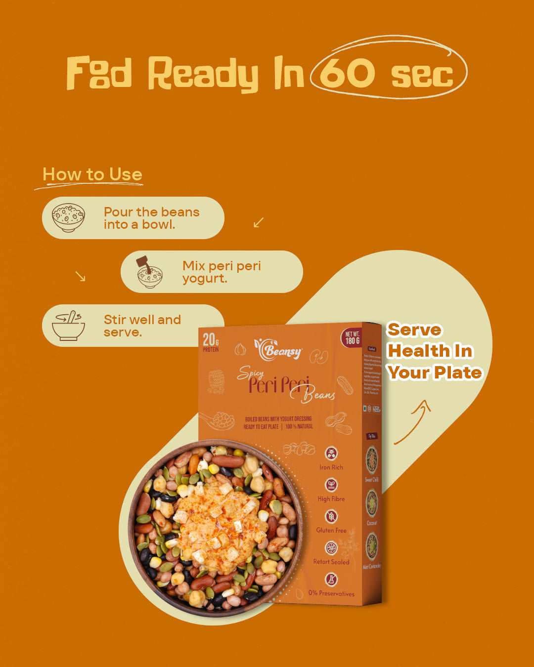 Spicy Peri Peri Beans | High Protein Snack Australia | Beansy