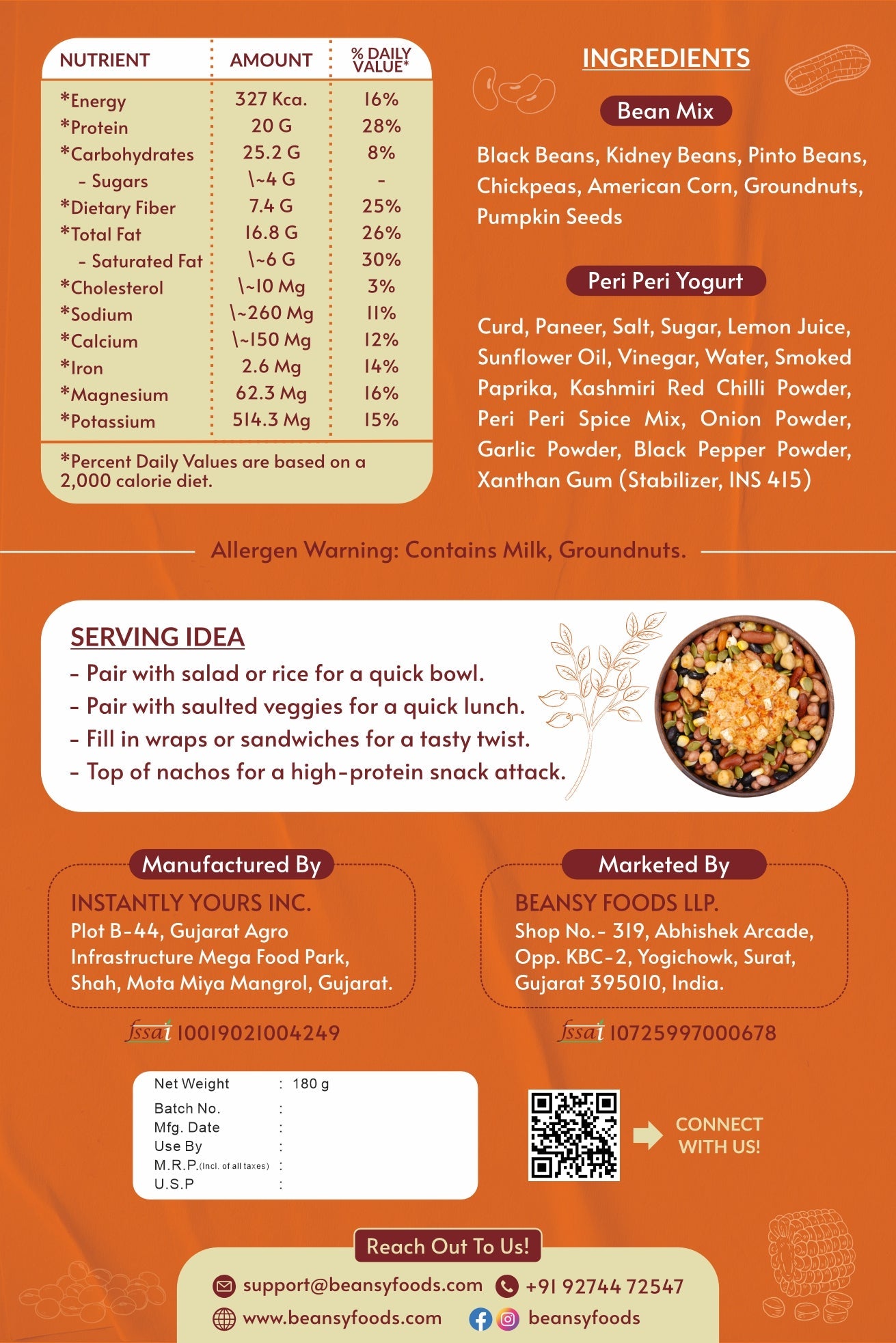 Spicy Peri Peri Beans | High Protein Snack Australia | Beansy