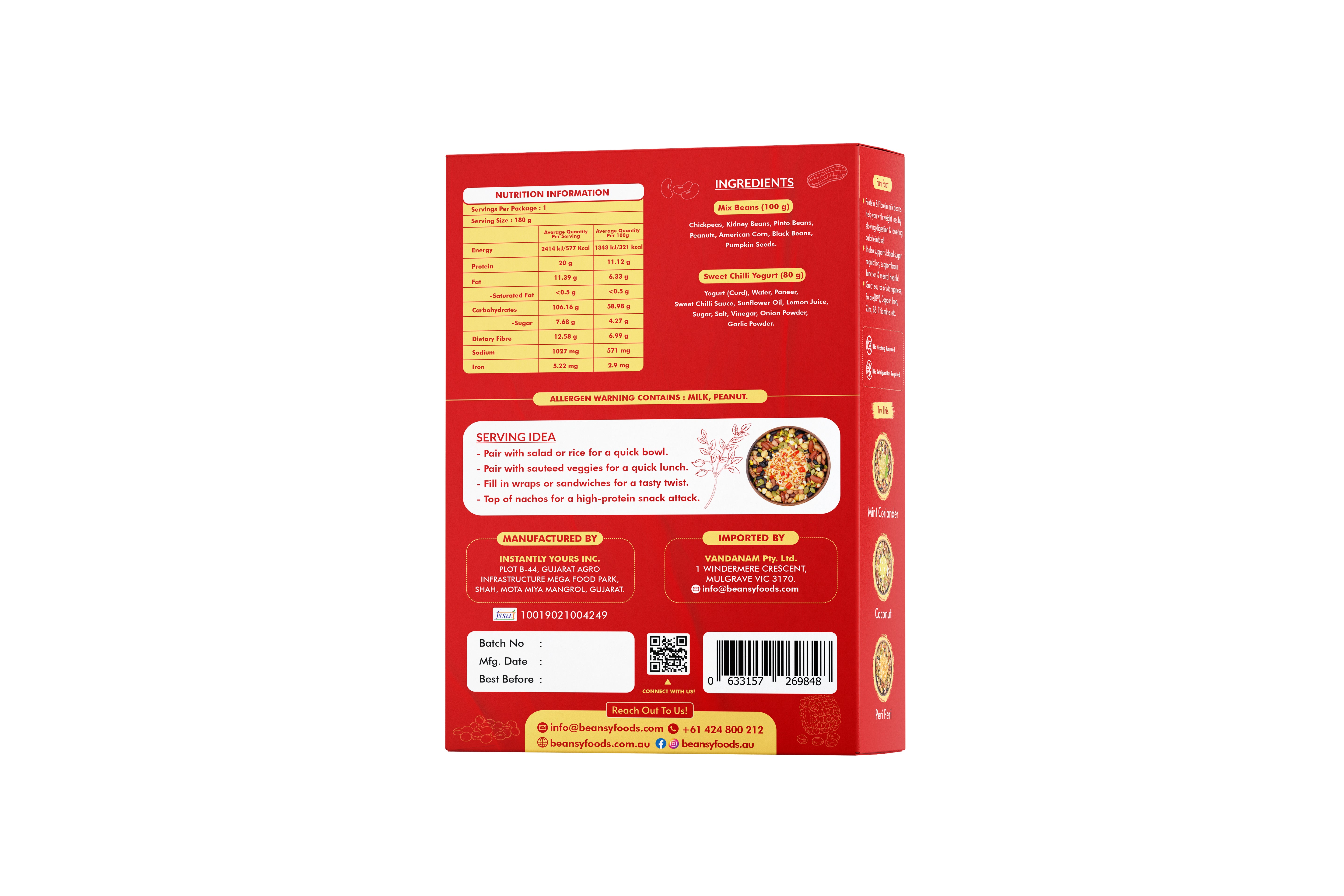 Tangy Sweet Chilli Beans | Healthy Snack Australia | Beansy